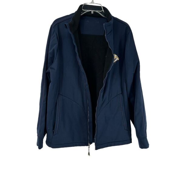 Nashville Predators Jacket Mens Size M Full Zip Navy Blue Antigua Fleece Lined - Picture 9 of 10